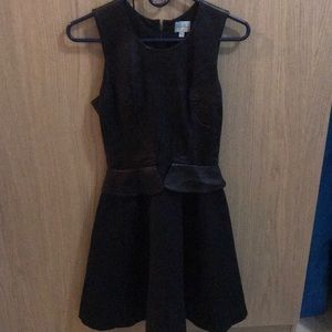 Tracy Reese Leather Peplum Cocktail Dress